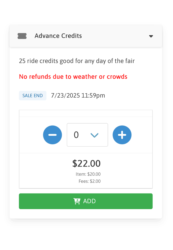 Midwest Rides Ticket Credits